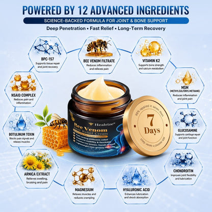 [Nur noch 5 Minuten!] Healrize® Bee Venom Joint Relief Cream 🦵Powerful Bee Venom Cream for Joint & Muscle Pain Relief – Feel Comfort in Minutes