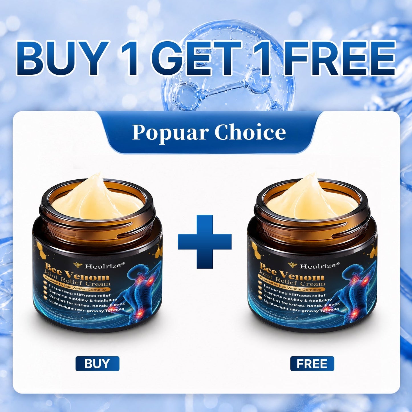 🎁Healrize® Bee Venom Joint Relief Cream 💪Targets stiff, sore joints in knees, hands, shoulders, back & more — so you can move easier every day