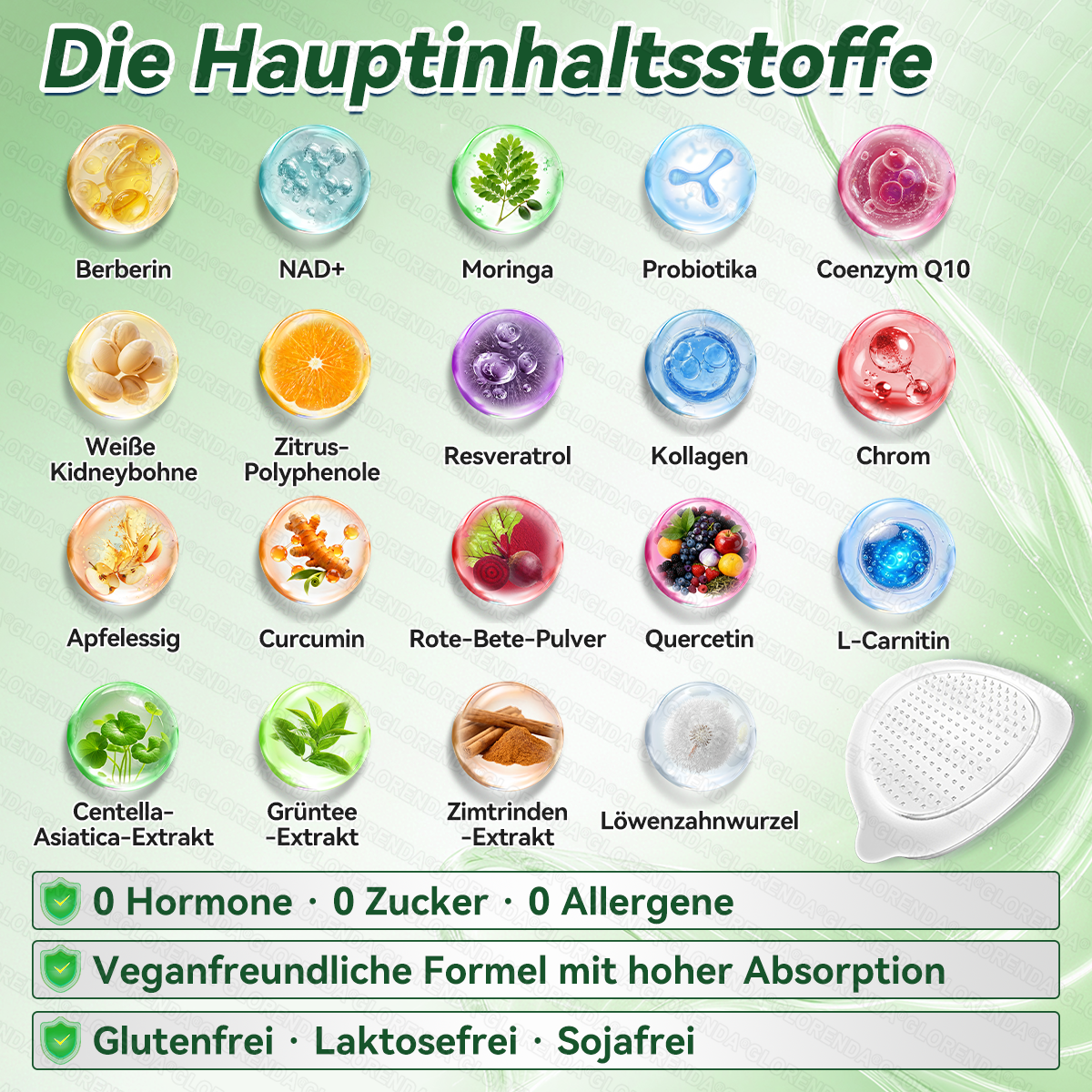 🇩🇪𝐎𝐟𝐟𝐢𝐳𝐢𝐞𝐥𝐥𝐞𝐫 𝐒𝐡𝐨𝐩 | 🩹👩‍⚕️ 𝑮𝑳𝑶𝐑𝐄𝐍𝐃𝘼® Moringa Berberinex NAD+ 10-in-1 Nano-Mikronadel-Patch (Nur einmal täglich, sichtbare Veränderungen in 7 Tagen) ✅ Für Übergewicht, lockere Haut, Diabetes, Schlafapnoe, Gelenkprobleme und mehr