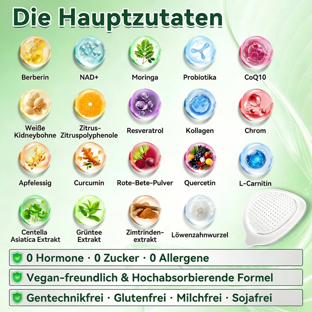 Offizieller Shop | ❤️❤️ Healrize® Moringa Berberinex NAD+ 10-in-1 Nano-Mikronadel-Patch (Nur einmal täglich, sichtbare Veränderungen in 7 Tagen) ✅ Für Übergewicht, lockere Haut, Diabetes, Schlafapnoe, Gelenkprobleme und mehr