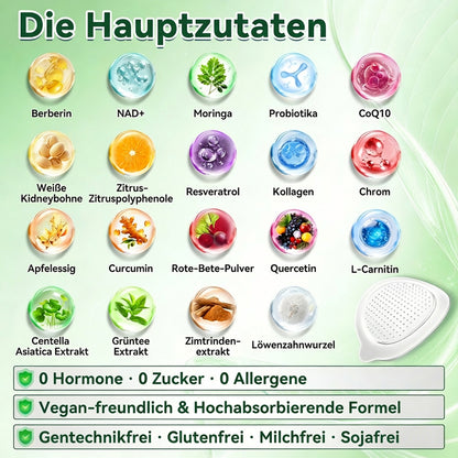 Offizieller Shop | ❤️❤️ Healrize® Moringa Berberinex NAD+ 10-in-1 Nano-Mikronadel-Patch (Nur einmal täglich, sichtbare Veränderungen in 7 Tagen) ✅ Für Übergewicht, lockere Haut, Diabetes, Schlafapnoe, Gelenkprobleme und mehr