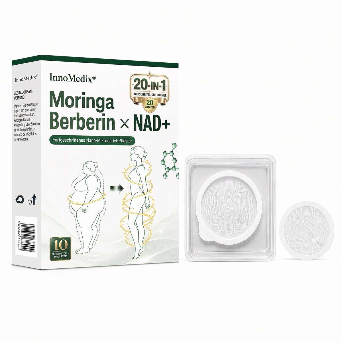 InnoMedix® Moringa Berberin x NAD+ 20-IN-1 Fortgeschrittenes Nano-Mikronadel-Pflaster (Nur einmal täglich anwenden – sichtbare Veränderungen in nur 7 Tagen.)