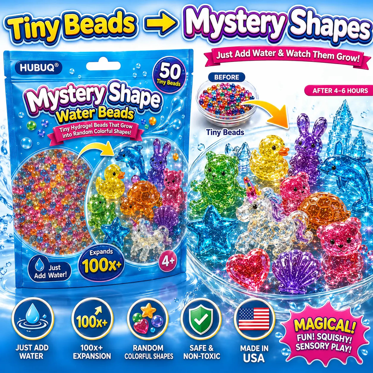 HUBUQ® Mystery Shape Water Beads🪄🐳