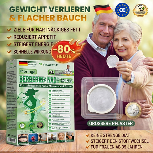 🇩🇪𝐎𝐟𝐟𝐢𝐳𝐢𝐞𝐥𝐥𝐞𝐫 𝐒𝐡𝐨𝐩 | 🩹👩‍⚕️ 𝑮𝑳𝑶𝐑𝐄𝐍𝐃𝘼® Moringa Berberinex NAD+ 10-in-1 Nano-Mikronadel-Patch (Nur einmal täglich, sichtbare Veränderungen in 7 Tagen) ✅ Für Übergewicht, lockere Haut, Diabetes, Schlafapnoe, Gelenkprobleme und mehr