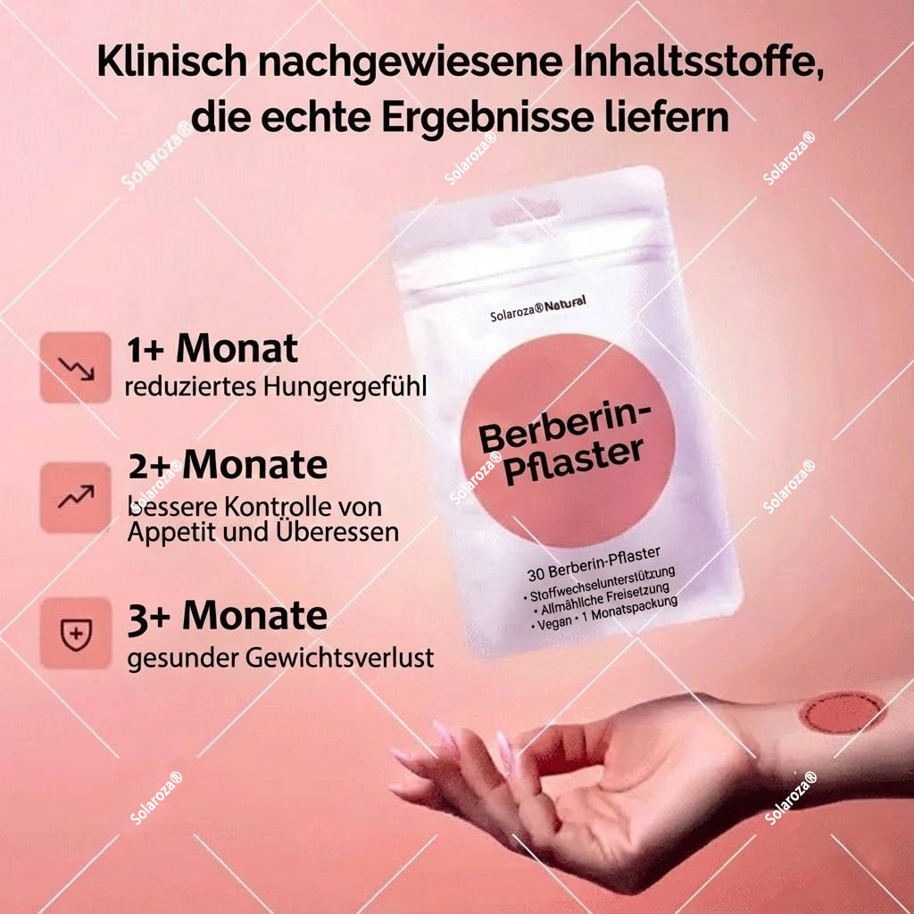 Berberine Slimming Patch Solaroza ®: Erhalten Sie die Kontrolle über Ihren Appetit, erhöhen Sie die Energie und reduzieren Sie natürlich den Stress. Mit anderen Worten, es ist dasselbe.